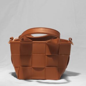 Brown Handbag With Bucket Bag Inside