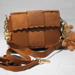 brown Biscuit Pillow Style Handmade Bag